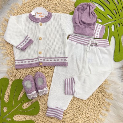  Kit algodão doce - Lilas e Branco